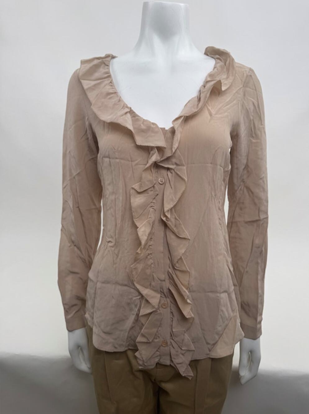 Moschino NWT 100% Silk Button Up Blouse Designer Top Size IT 42